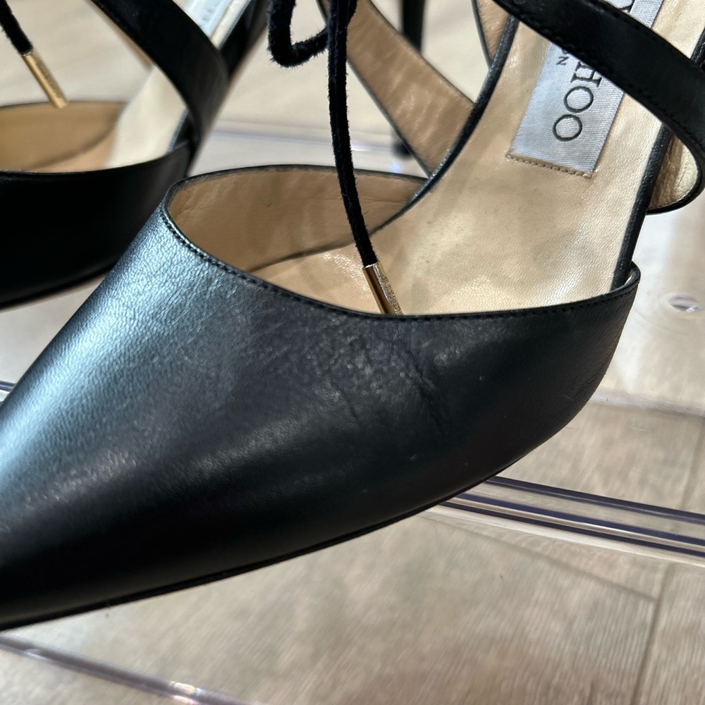 Jimmy Choo black leather heels.  So cute. - Picture 6 of 9
